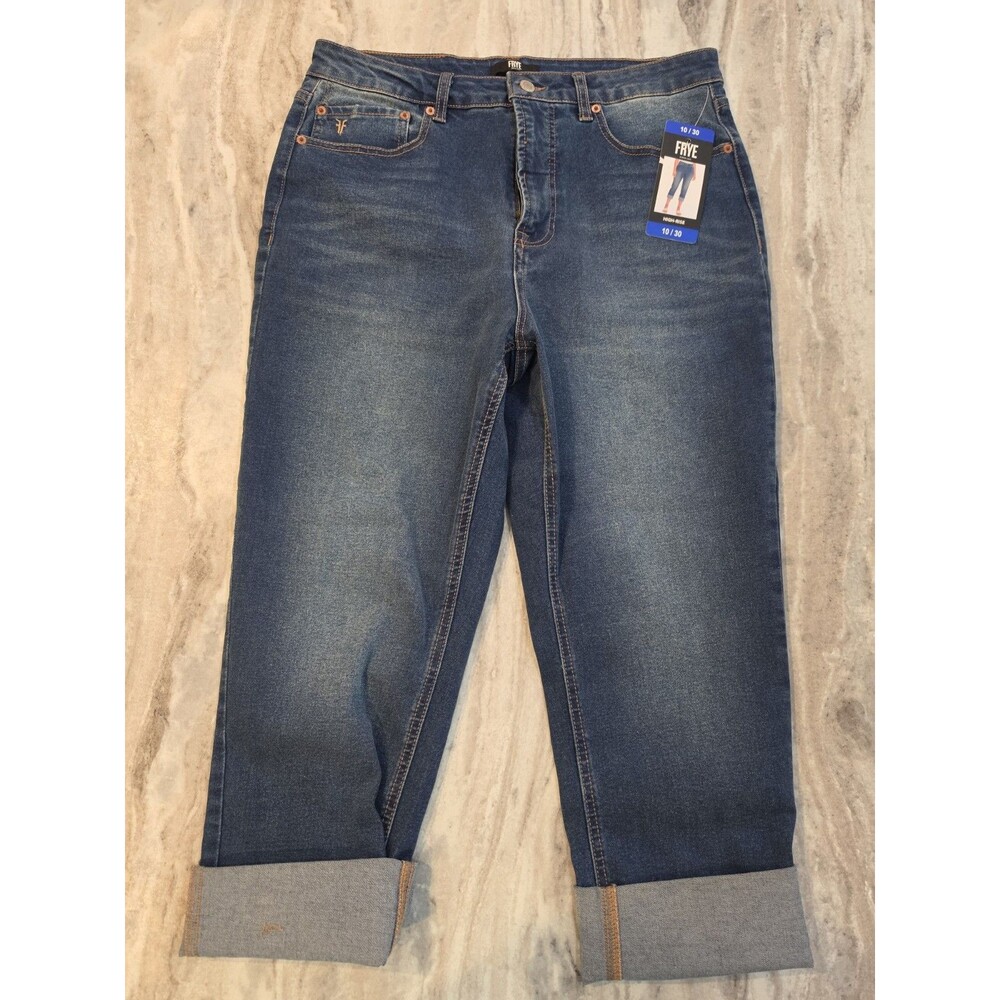 FRYE High-Rise Cropped Jeans Women's Size 10 / 30 NWT Dark Wash